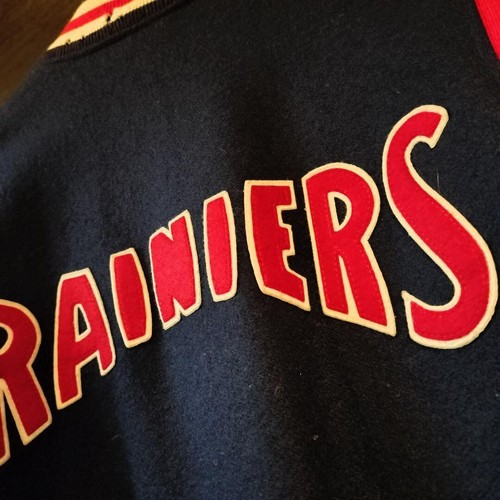 Eff Stadium Mlb Rainiers Leather Sleeve Blouson 2Xl Old Clothes Used Item Japan - Picture 8 of 10