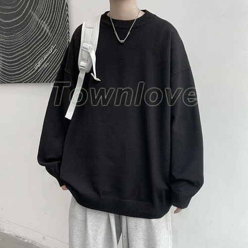 Men Oversized Sweaters Winter Knitted Sweater Solid Casual Long Sleeve Pullovers - Picture 8 of 30