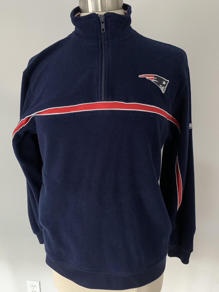 New England Patriots Women's S Blue NFL Reebok 1/4 Zip Pullover