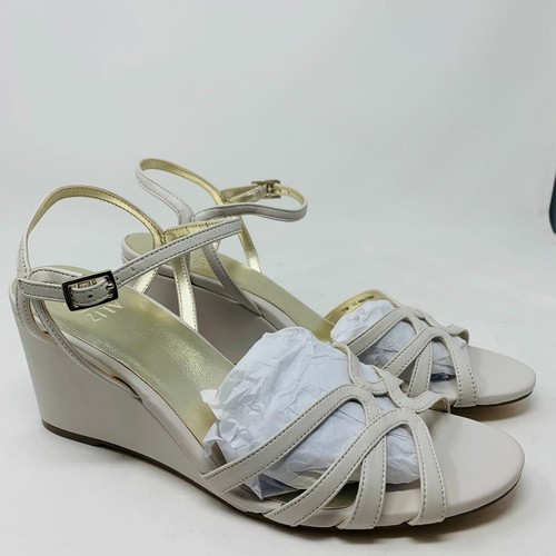Nueva sandalia de cuña naturalizadora para mujer talla 11M mientras alabastro punta abierta cómoda nueva en caja - Imagen 3 de 7