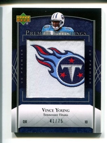 2007 UD Premier - Stitchings - Draft/Team Logos #PS-100 Vince Young #/75 🏈 - Picture 1 of 2