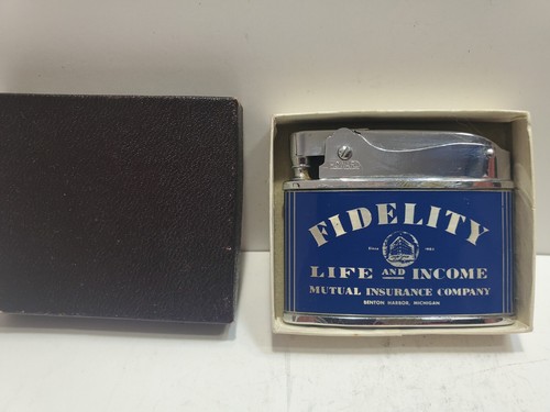 Smalto funzionante vintage argento Howard FIDELITY ASSICURAZIONE CO. Accendino 6769/24 - Foto 8 di 12