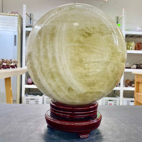 34.76LB Natural Yellow crystal ball Quartz Citrine sphere Mineral healing - 第 2/17 張圖片
