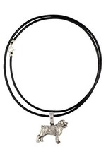 Rottweiler - Dog Collar, Silver Plated Pendant For The Dog Lover, Discreet