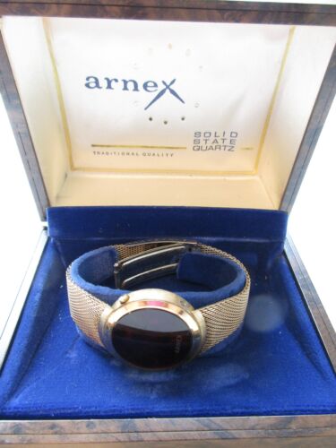 Arnex Vintage 1970er rote LED Herrenuhr im Karton - für Teile - Bild 3 von 5