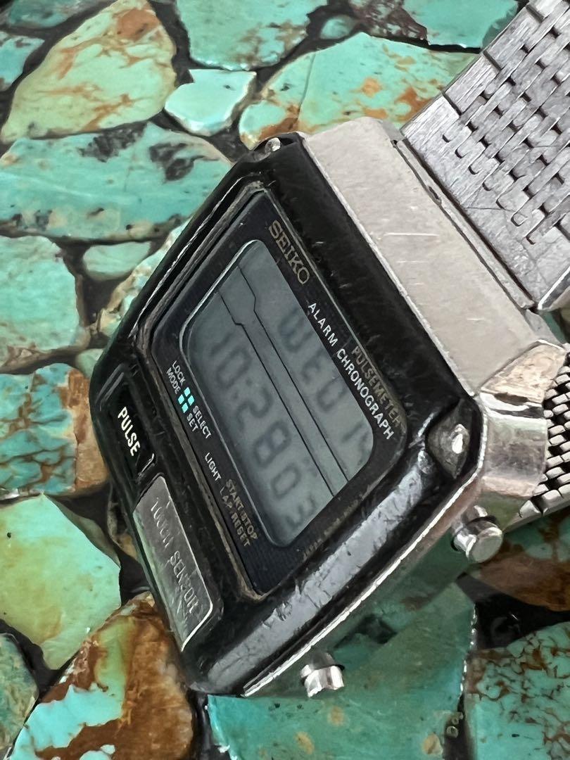 Seiko S229-5019 Chronograph Vintage Degital Quartz Mens Watch