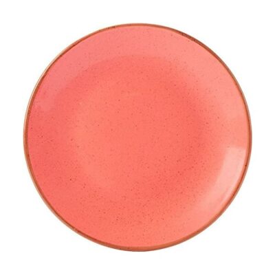 6x Porcelite Seasons Coral Coupe Plate 24cm/9.5'' vitrified Porcelain Crockery 