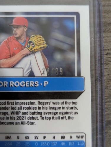 Trevor Rodgers 2022 Panini Donruss Optic Red Pandora Miami Marlins /99 - Picture 2 of 2