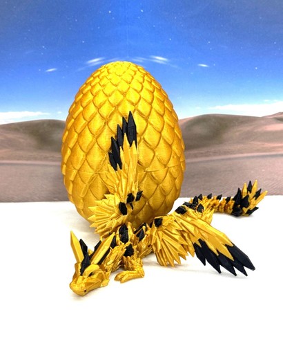 Dragón alado de cristal con huevo impreso en 3D juguete dragón alado de cristal articulado - Imagen 6 de 46