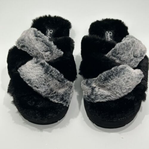 New SKECHERS Size 3 Women's Lovely Vibes Cozy Slides Comfy Luxe, Furry Slippers - Picture 9 of 12