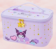Sanrio Japan Kuromi Cosmetic Bag Vanity Case Soft Purple Falling Stars Authentic