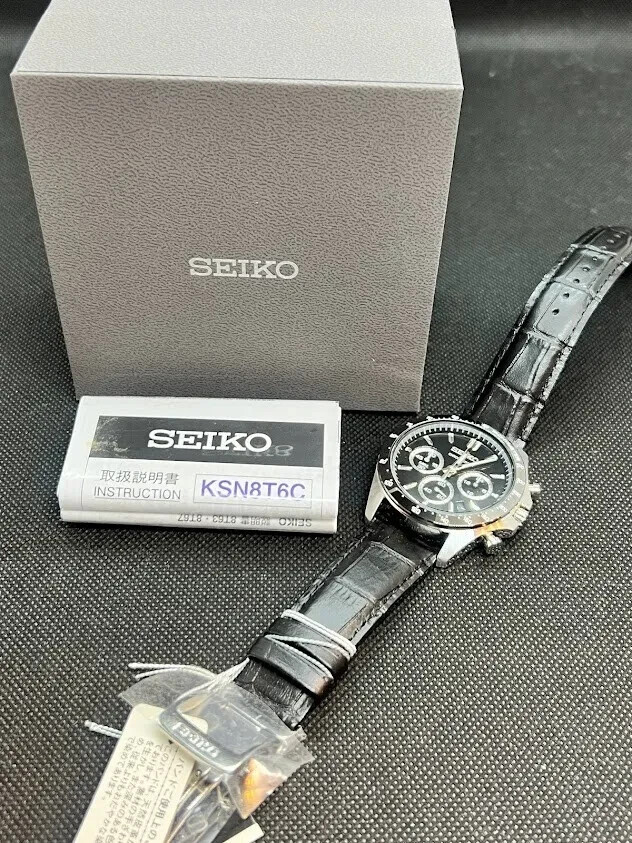 Seiko Selection Quartz Chronograph SBTR021 Men's Black Leather