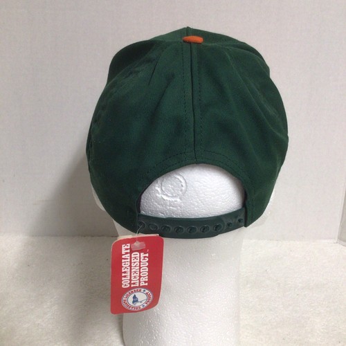 Vintage Miami Hurricanes Canes NCAA Kappe Mütze bestickt Druckknopflasche neu mit Etikett USA SELTEN - Bild 4 von 10