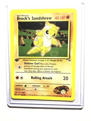 Gym Heroes 71//132 Pokemon Card *1st Edition* common BROCK/'S SANDSHREW NM