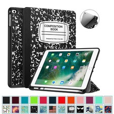For iPad 6th Gen 9.7 inch 2018 Tablet Case Slim Cover with Apple Pencil Holder