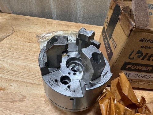 KITAGAWA PU205-144 PU205S Pull Lock POWER CHUCK 5” 3 Jaw w/jaws 180C - Picture 5 of 7