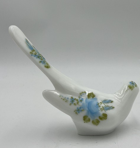 VTG Fenton Art Glass Blue Burmese Bird Roses Hand Painted/signed Freda Hubbard - Picture 3 of 6