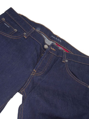Prada Pantalone Jeans Capri Da Donna 39 Eu35 W25 S Small Blu Denim Scuro Denim - Picture 3 of 8