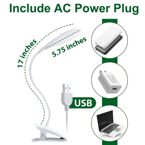 Super Bright Led Work Light Clip On Desk Lamp Energy Efficient Clamp On Reading, - Picture 7 of 12