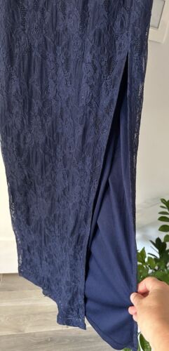NUEVO JS Collections Vestido de Encaje Adornado Kalani Azul Marino Talla 0 #B894 - Imagen 8 de 18