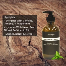 Awake! Facial Cleanser with Caffeine, aids acne control - Rosemary Mint 8 oz.
