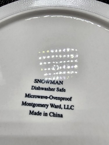 Montgomery Wards "Holiday Christmas Snowman" Dinner Plates Appox 10.5"(Set of 4) - Picture 17 of 23