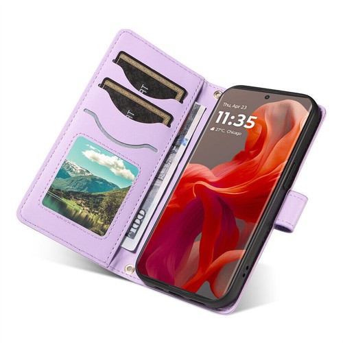 Flip Strap Grid Leather Wallet Phone Case for Samsung S24 S23 S22 S21 S20 Ultra - Picture 6 of 20