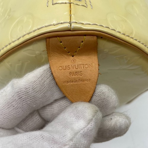 Louis Vuitton Handbag Speedy 35 Vernis Leather Beige SP0096 Authentic - Picture 16 of 24