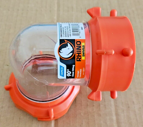 Camco Rhino 39857 Bayonet Clear 90-Deg Elbow Fitting Swivel Adapter RV Sewer - Picture 1 of 6