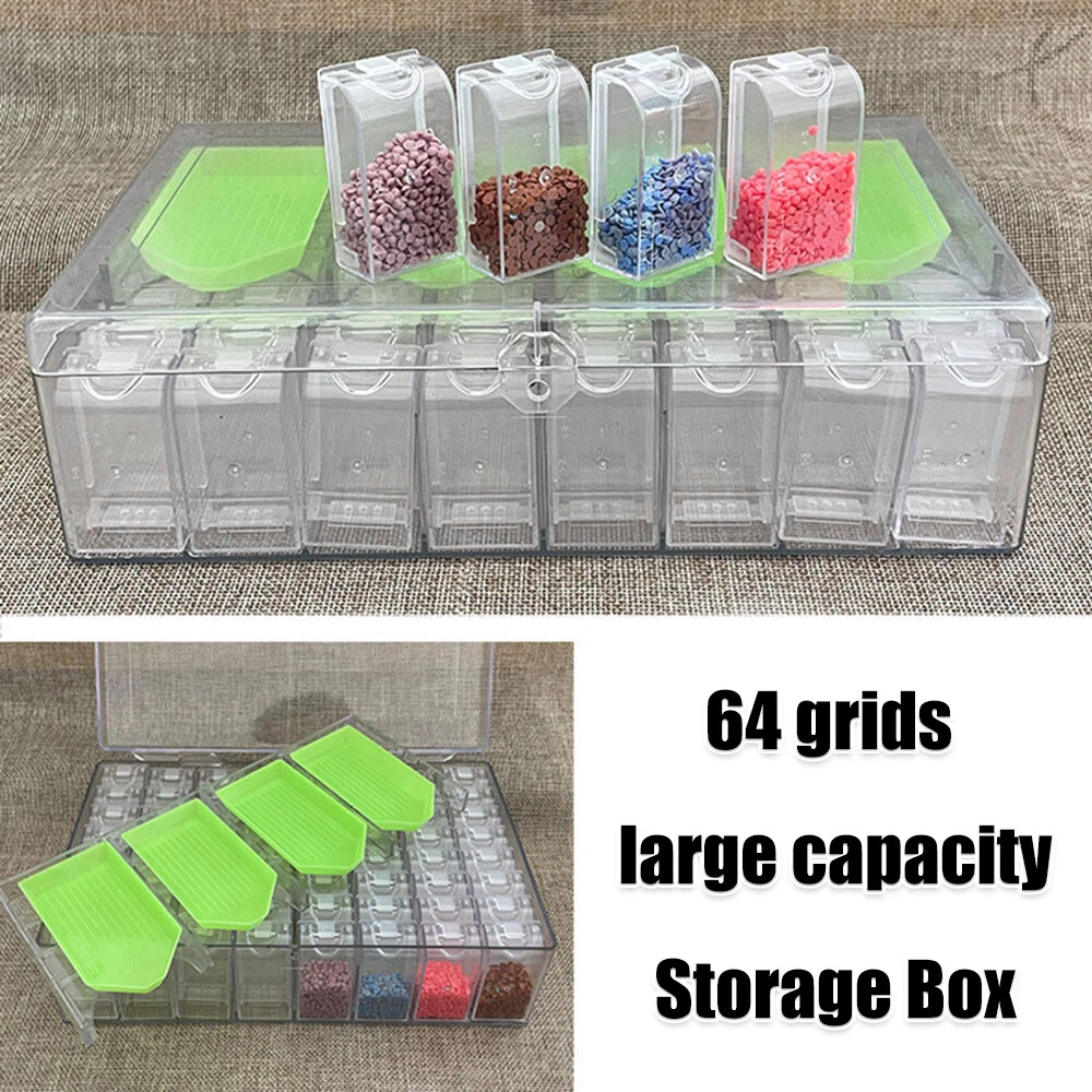 28 Grids Colored Diamond Painting Storage Containers Diamond Drill Art Embroidery Organizer Storage Box for DIY Art Craft(Clear)