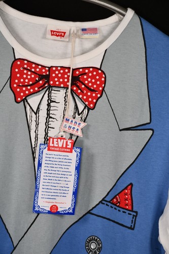 Camiseta LVC Levi's Vintage Clothing Estampado Naranja Pestaña Hecha en EE. UU. Talla L - Imagen 3 de 8
