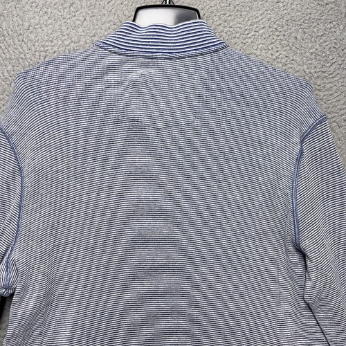 Robert Graham Sweater Womens XL Blue Striped Full Zip Pockets Mandarin Collar - Bild 9 von 12