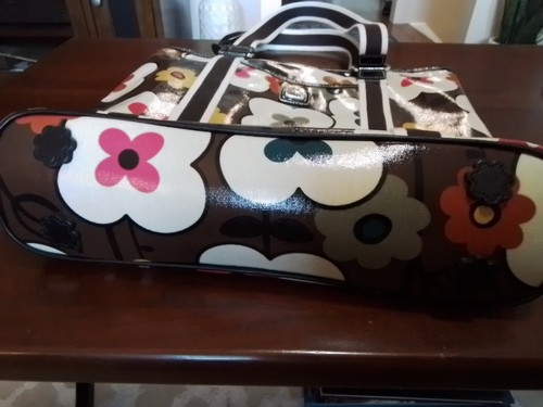 Brighton bemalte beschichtete Canvas-Schultertasche große Blumenmuster EUC - Bild 11 von 12