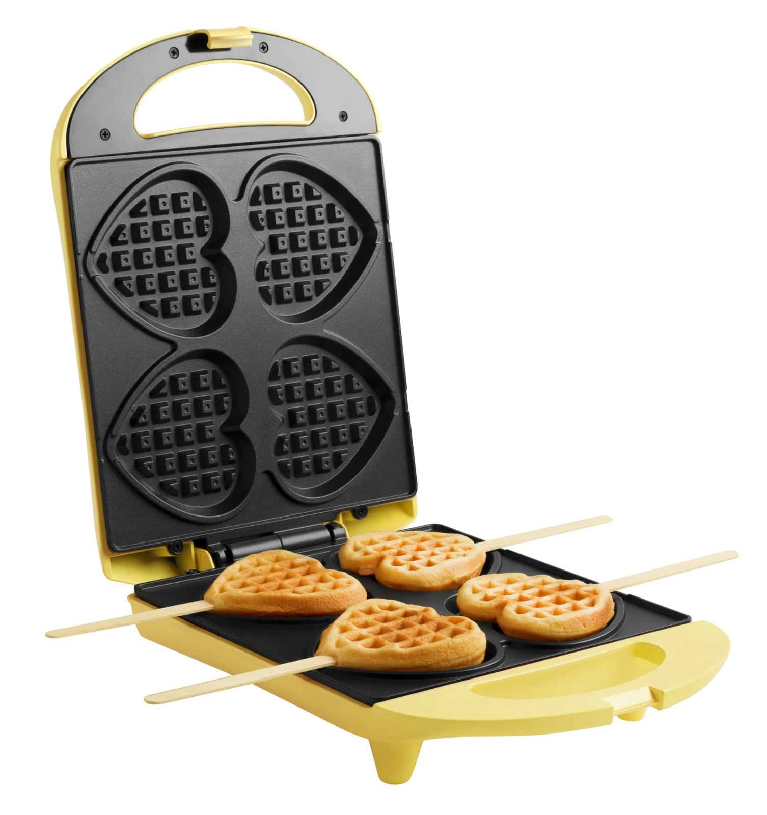 Waffeleisen für Herzwaffeln am Stiel Waffelmaker mit Antihaftbeschichtung für...