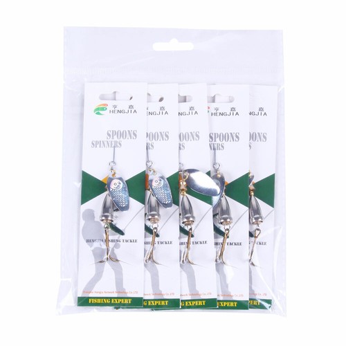 5PCS Spinnerbaits Spoon Bait 7cm/8.5g Metal Crankbait Fishing Lures Blade Bass - 第 1/10 張圖片