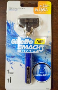 Gillette-Mach3-Start-Razor-Handle-1-Pre-fitted-cartridge-aqua-grip-new-original