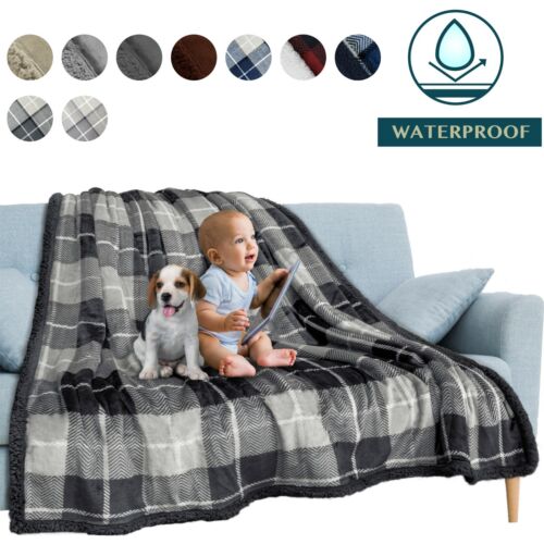Waterproof Blanket for Couch Sofa Bed Protector Cover WaterResistant Large 80x60 - Picture 48 of 59