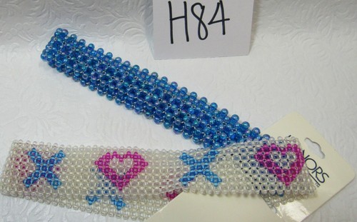 Girl's Beaded Elastic Headband New Vintage - Picture 3 of 4