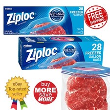 2 Pack Ziploc  Freezer Bags Gallon with Grip 'n Seal Technology, 28 Ct Each