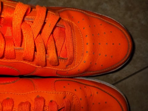 Pre owned Men's Nike Air Force 1 Low ‘07 LV8 Just Do It Orange Sneakers Size 12 - Picture 3 of 10