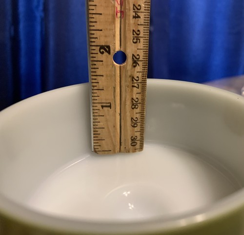 Vintage Avocado Green Federal Milk Glass Heat Proof Candle Holder Used - Picture 9 of 11
