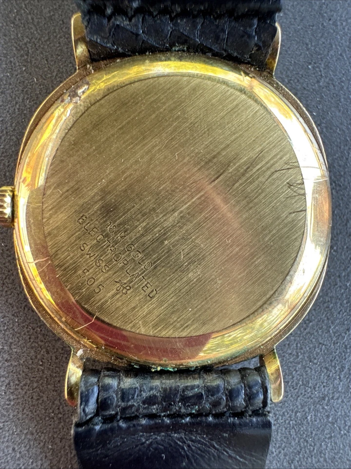 Vintage Catena 505 18K Gold Electroplated Watch TIGER EYE DIAL Swiss Made RARE - Image 4 of 4