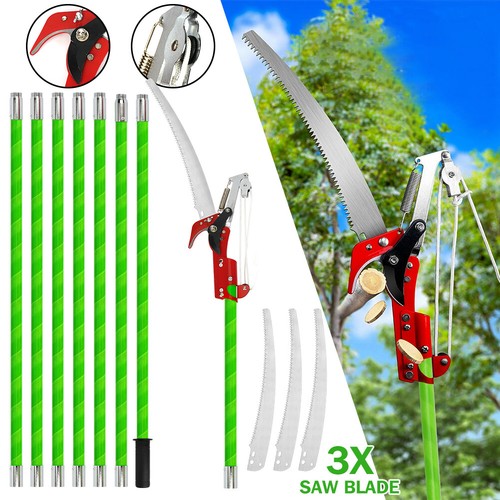 7.3-27Ft Manual Pole Saw Extendable Tree Pruner Sharp Steel Blade High Branch UK - Picture 4 of 12