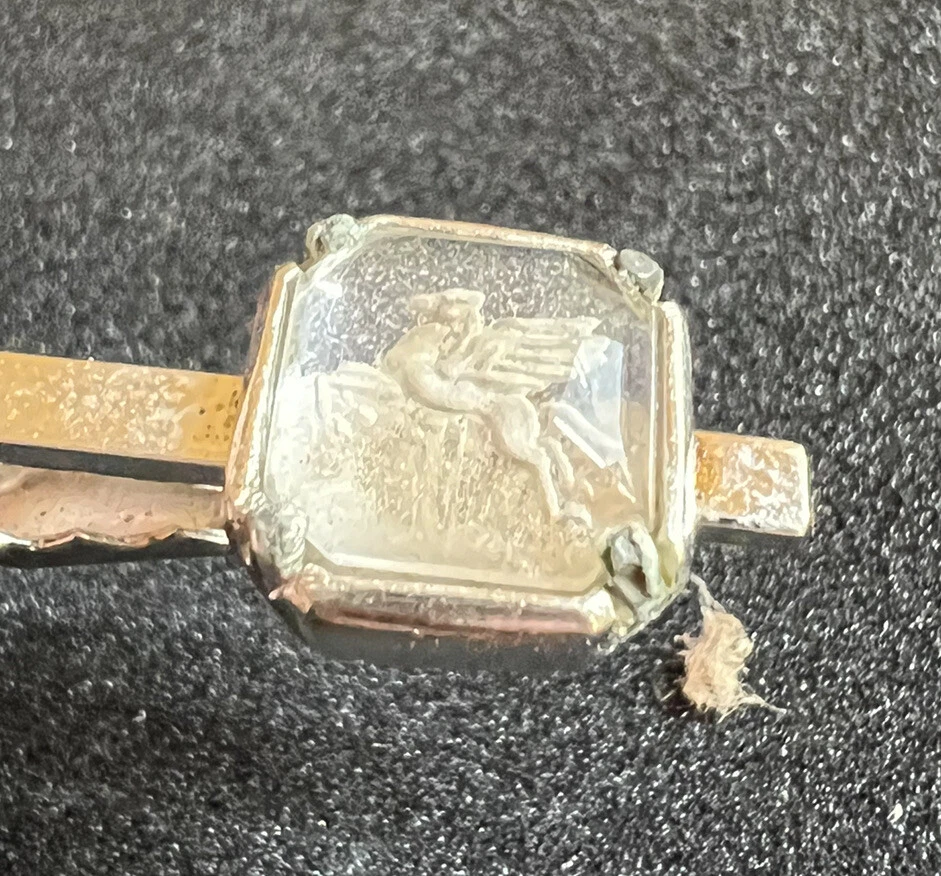 DE COLECCIÓN AÑOS 50 60 MÓVIL ESTACIÓN DE SERVICIO DE ACEITE ASISTENTE CORBATA CLIP PEGASUS LUCITE Foto 4 de 4