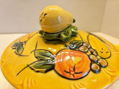 Maurice of California USA Pottery Ovenware #194 Yellow Pear Fruit Handle 10.5" - Picture 4 of 6