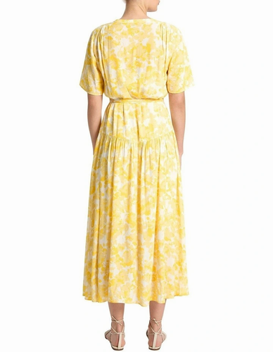 Gorgeous "DAVID LAWRENCE" Cilia Yellow Printed Dress Size 10 - Picture 3 of 9