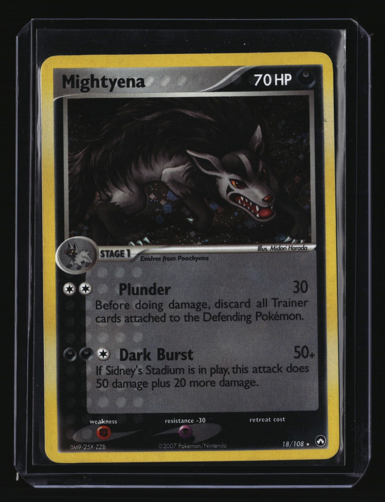 Pokemon MIGHTYENA 18/108 (Holo Rare) Power Keepers - LP/Light Play