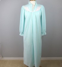 ULTRA PLUSH Small Vintage Housecoat Nightgown Soft Velour Half Zip Lounge USA