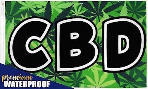 10 x "CBD" premium waterproof flag 3x5 ft polyester banner sign oil MJ marijuana - Picture 1 of 8