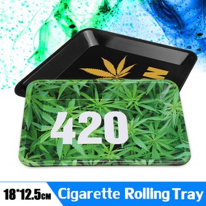 Portable-Metal-Tobacco-Rolling-Tray-18cm-12-5cm-Cigarette-Smoking-Holder-Trays